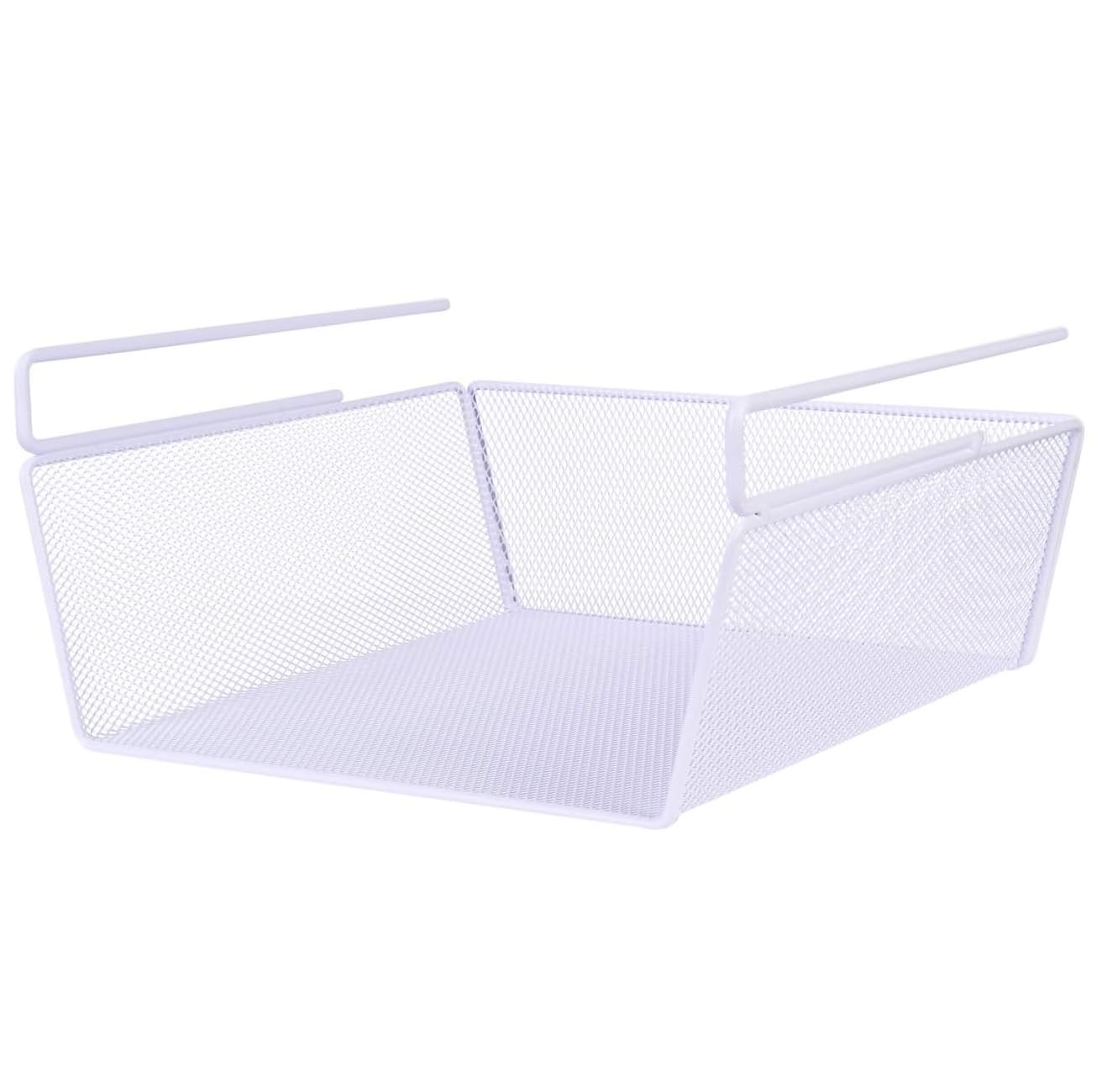 Styleys Under Shelf Baskets - Mesh Wire Rack Shelf Organizer Hanging Baskets for Office Kitchen Pantry Organization and Storage (12-inch, White), 1 Pieces - S11036A