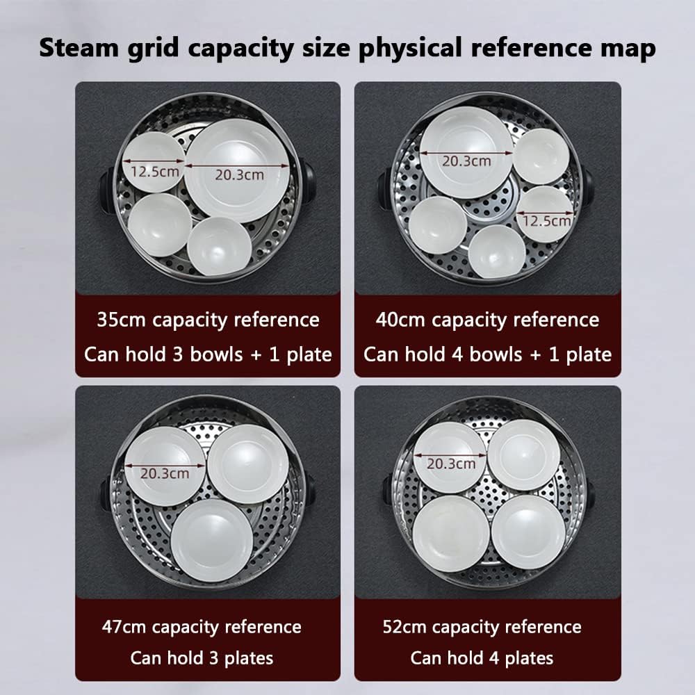 Commercial 304 Stainless Steel Steamer, Multifunctional Household Three-Layer Automatic Electric Steamer Plus Water Large-Capacity Electric Steamer,35cm