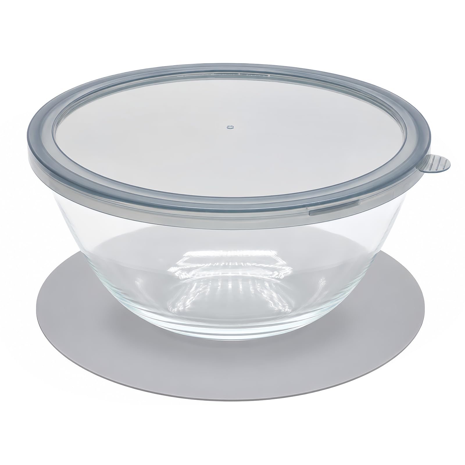 Macjiale Large Glass Bowl for Sourdough Bread Making, 4.7qt Glass Mixing Bowl with Lid, Clear Glass Salad Bowl for Kitchen, Bread Storage, Cooking