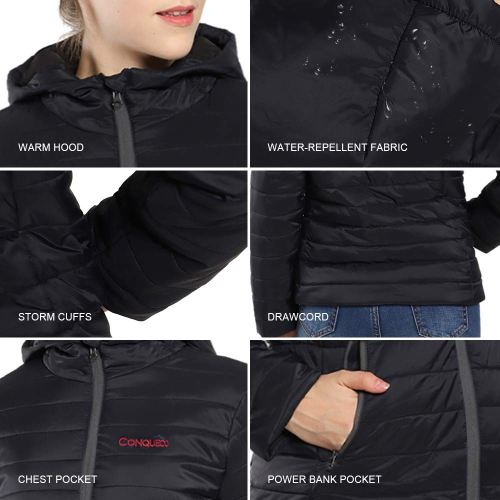 Conqueco Womens Heated Jacket Slim Fit Heating Body Warmer Jacket