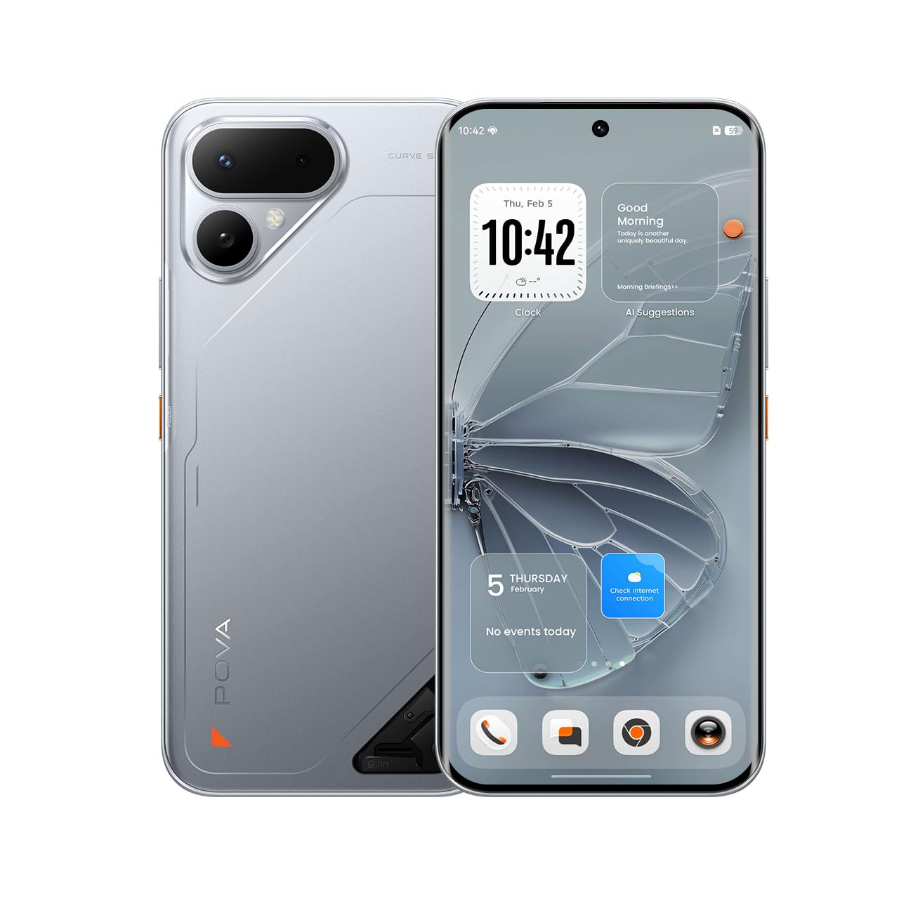 Tecno Pova Curve 2 5G (Melting Silver, 8GB RAM, 256GB Storage)