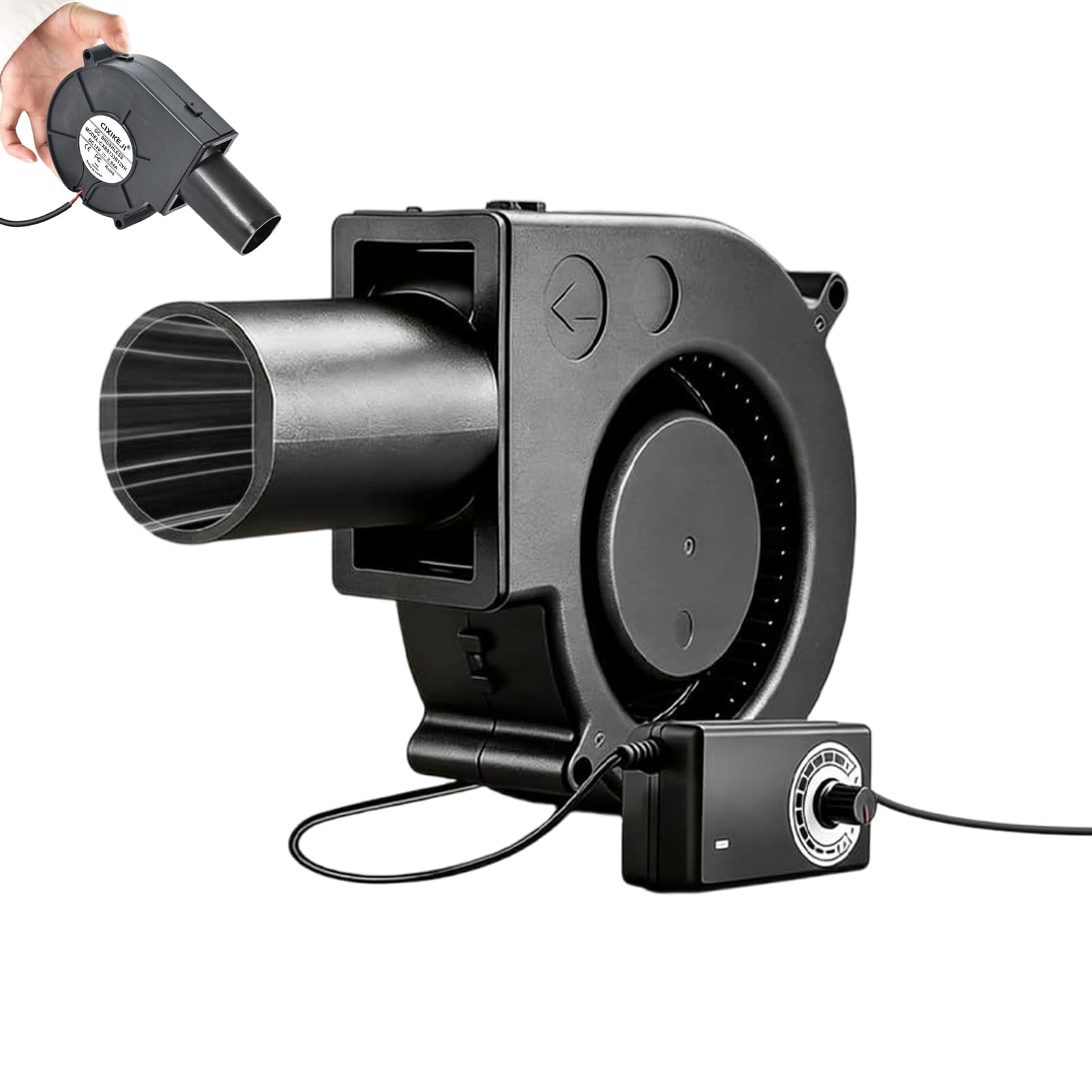 Souffleur de barbecue avec contrôleur de vitesse variable et ventilateur 12V