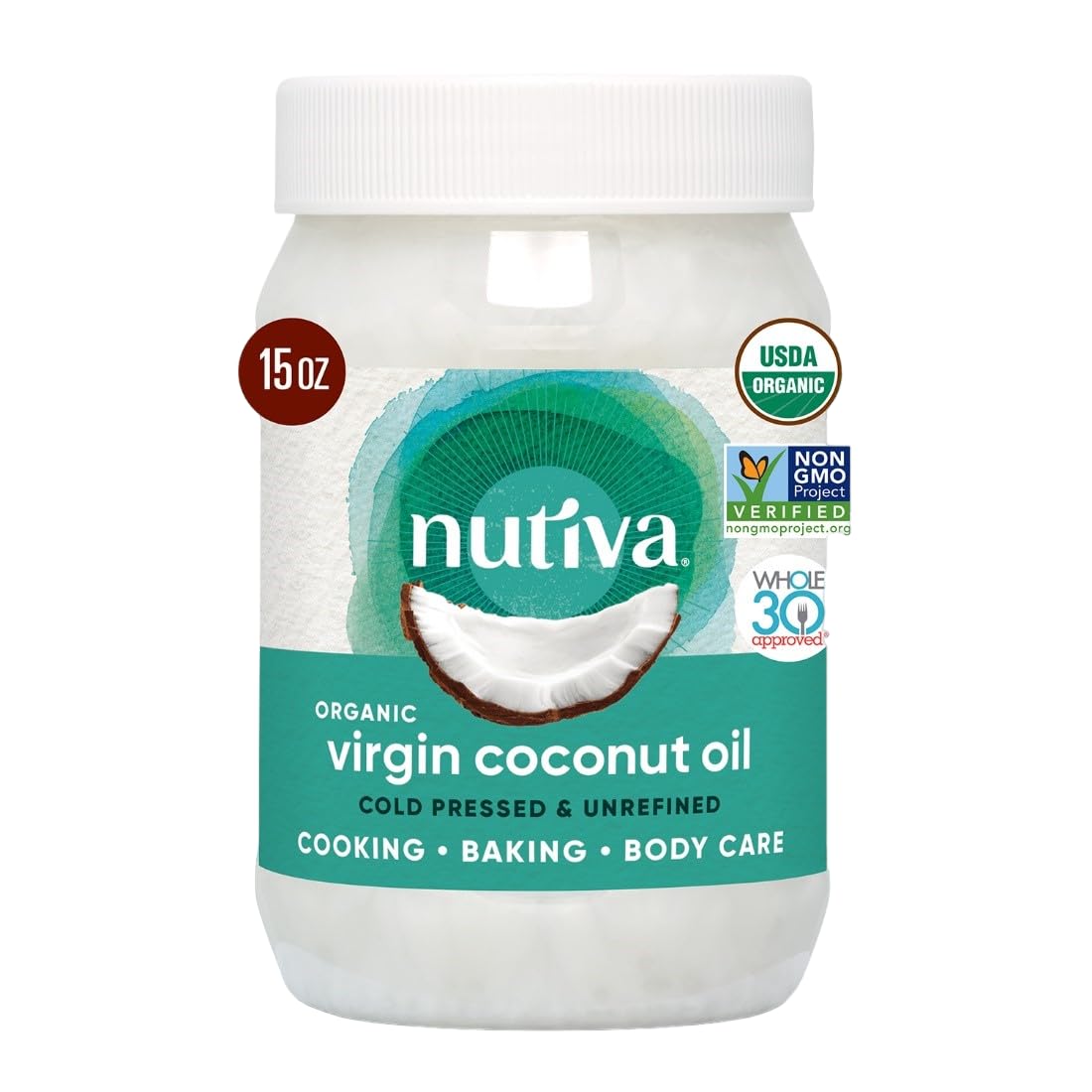 Buy Nutiva Coconut Oil 15 fl oz, ColdPressed, Fresh Flavor for Cooking