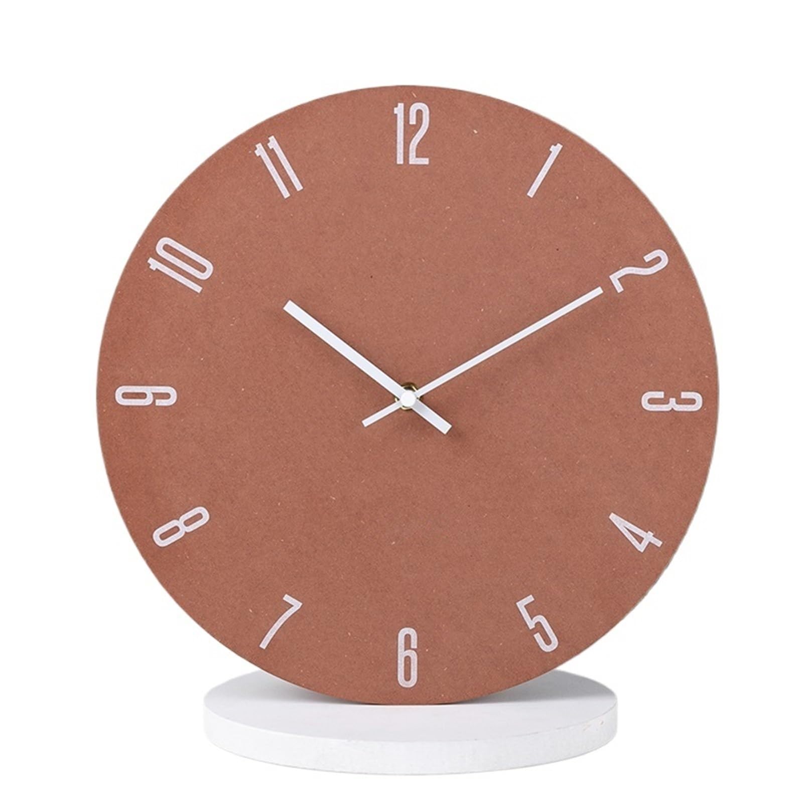 J9V4G6S3B5 Analogue Wall Clock Color Panel Wall Clock Minimalist Nordic Style Silent Operation Battery Powered for Room Decoration(Bruin)