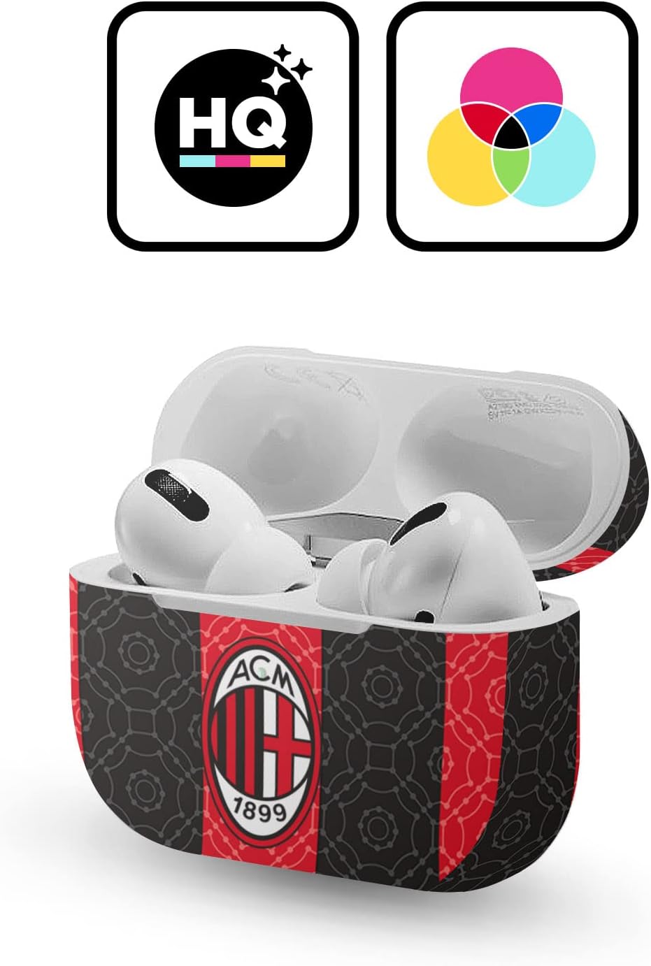 Head Case Designs Officially Licensed AC Milan Home 2021/22 Crest Kit Vinyl Sticker Skin Decal Cover Compatible with Apple AirPods Pro