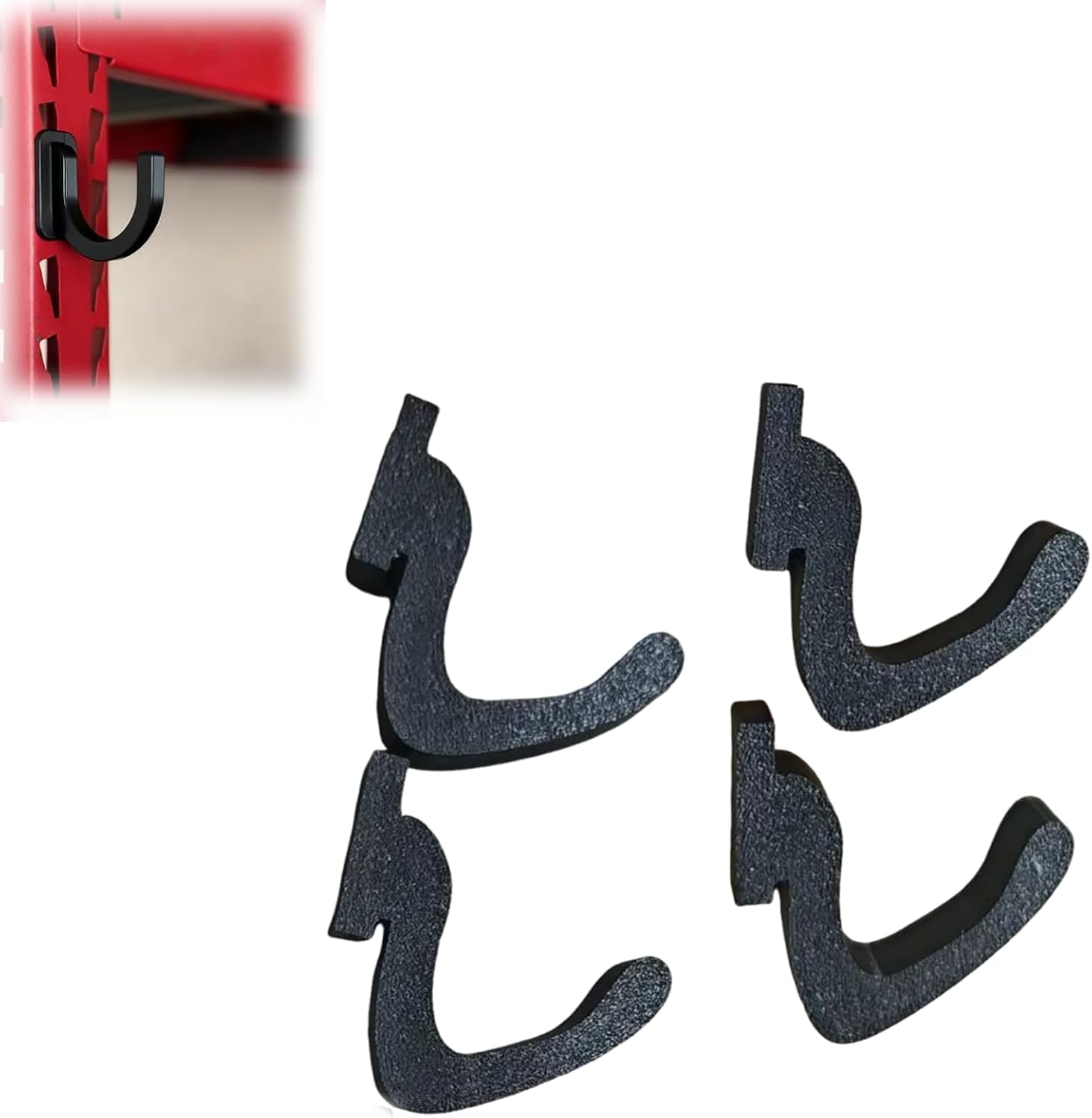 Garage Shelving Compatible with Husky Rack Front Storage Hooks, 20 lb Heavy Duty Tool & Gear Hangers 4-Pack