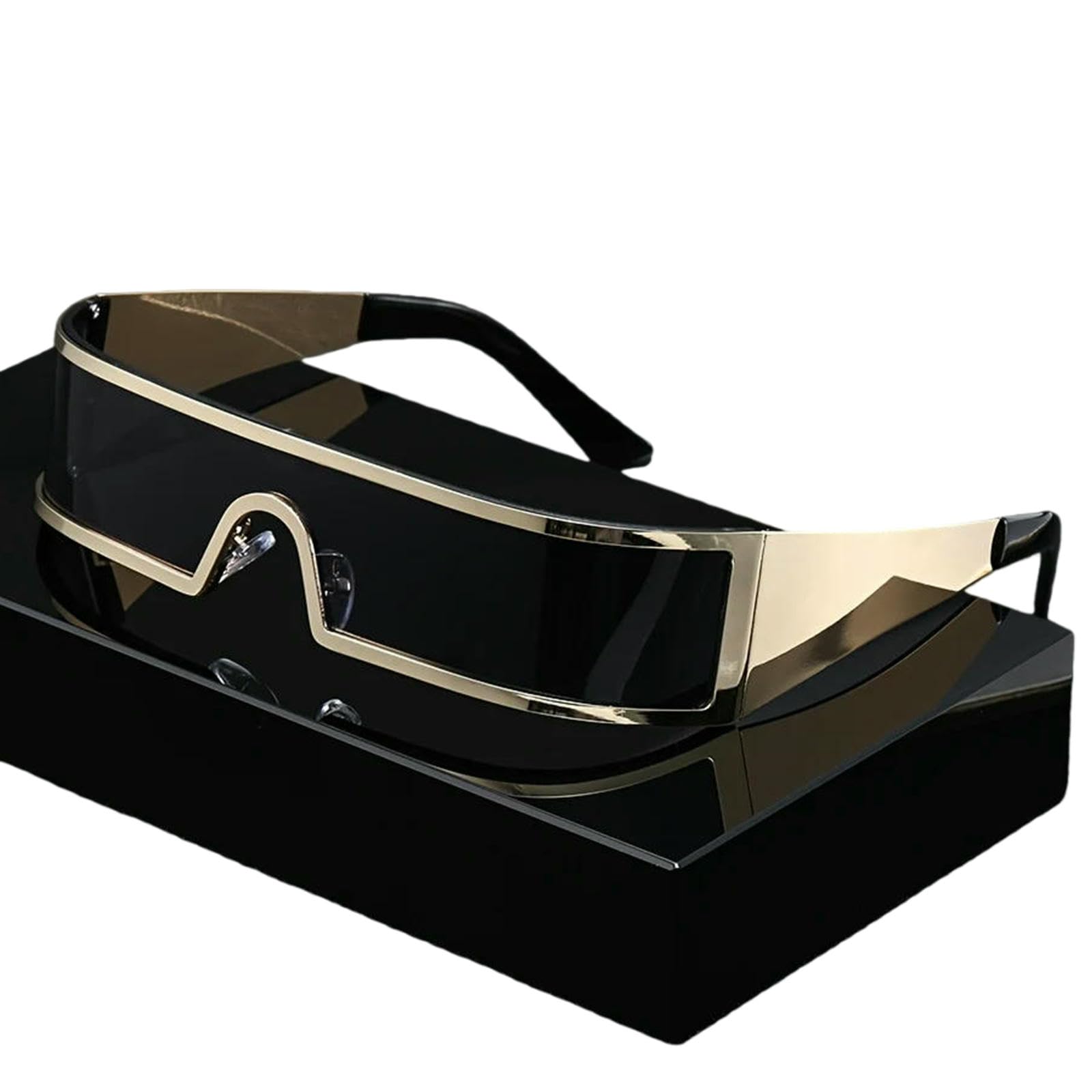 FCCBDFC sunglasses Cyberpunk Style Men's Glasses With A Feel; Fashionable Design Narrow Frame For Futuristic Tech Vibe