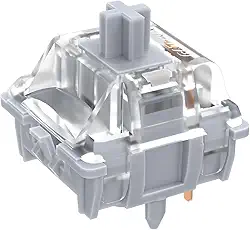 Interruptores de teclado GATERON 0° Silenciosos Prateados, Trilho Duplo, Totalmente Silencioso, Prateado, 3 Camadas, 5 pinos, Linear DIY RGB Interruptor Mecânico Silencioso (10 peças)