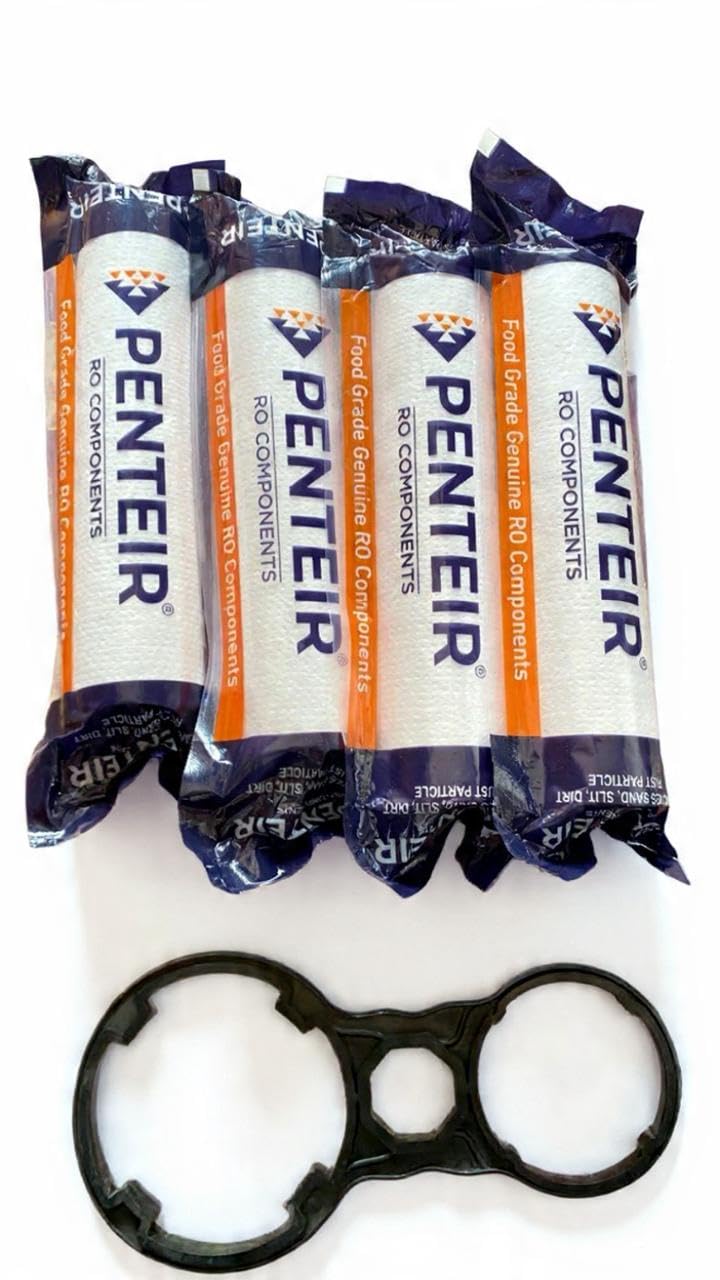 PP Spun Water Filter Cartridge for RO Purifiers, 10 Inch, 5 Micron, White, Polypropylene, 4 Pieces with Spanner-image-49