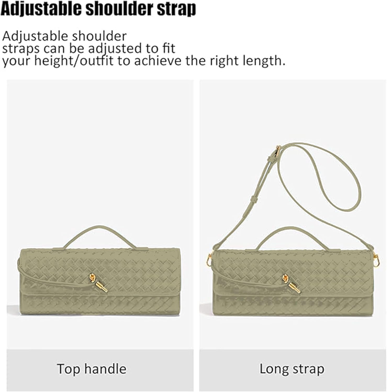 NEWBELLA Handwoven Women's Clutch Purse, Crossbody Bag with Adjustable Strap for Evening & Casual Use - Image 6