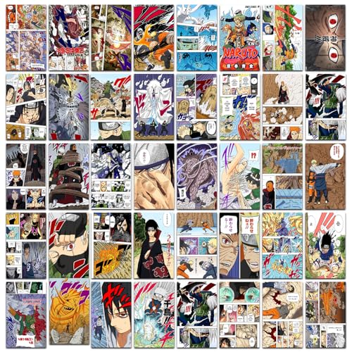 VEENSHI set of 40 naruto color manga wall poster A4 size (11.9x8.3 inch) anime posters