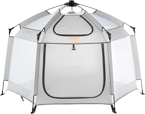 Miniatura 9 de VEVOR Corralito para bebés con toldo, corralito portátil para interiores y exteriores, ligero y plegable, patio de juegos para niños pequeños con 3