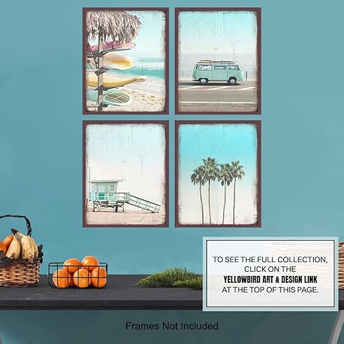 Miniatura 6 de Decoración rústica de pared de casa de playa, arte de pared con océano, decoración del hogar para baño, baño, sala de estar, dormitorio, oficina,