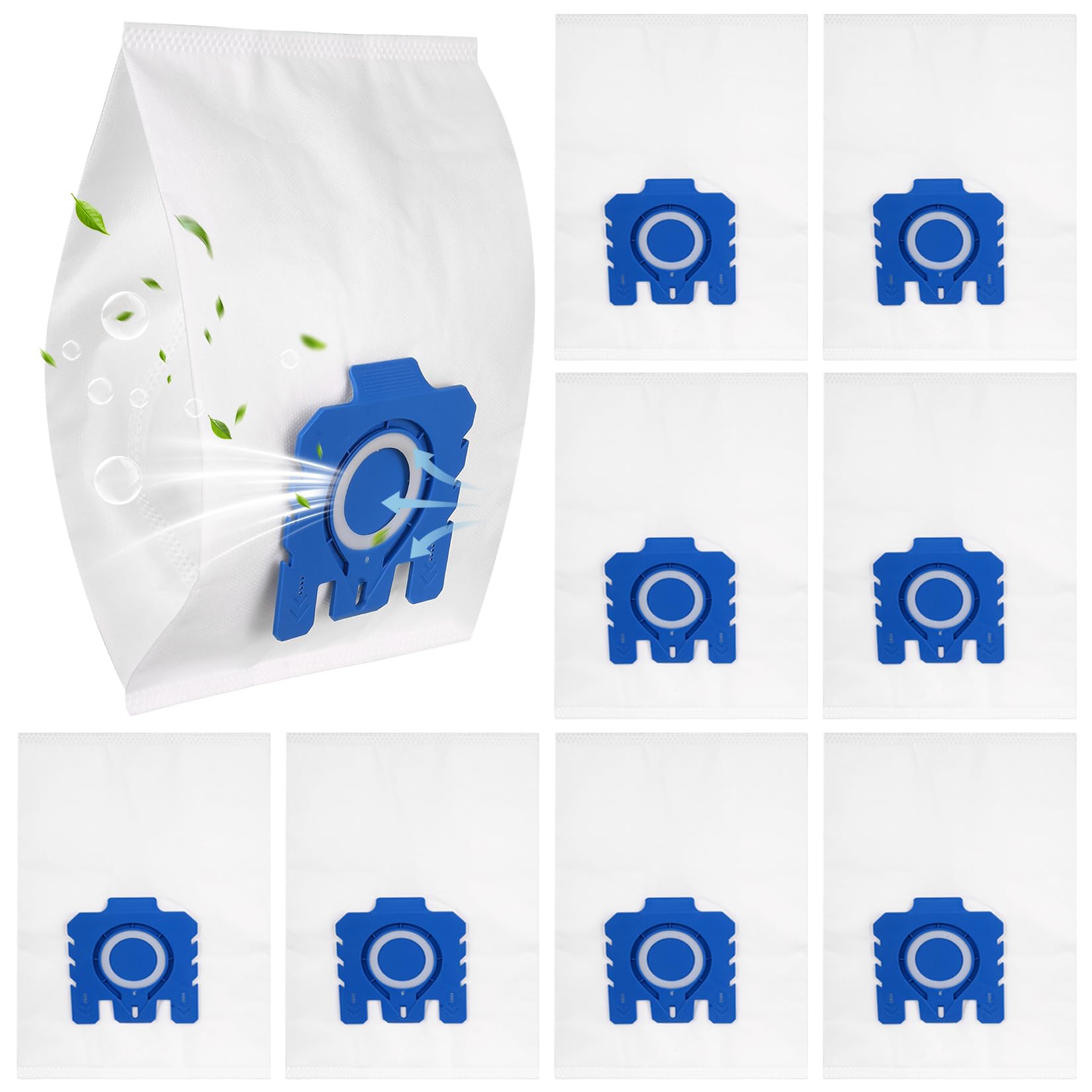8 Pcs for Miele GN Vacuum Bags Compatible with Miele Hoover Bags GN Vacuum Cleaner Bag for Classic C1 Complete C2 C3, S2 S5 S8 S400 Series