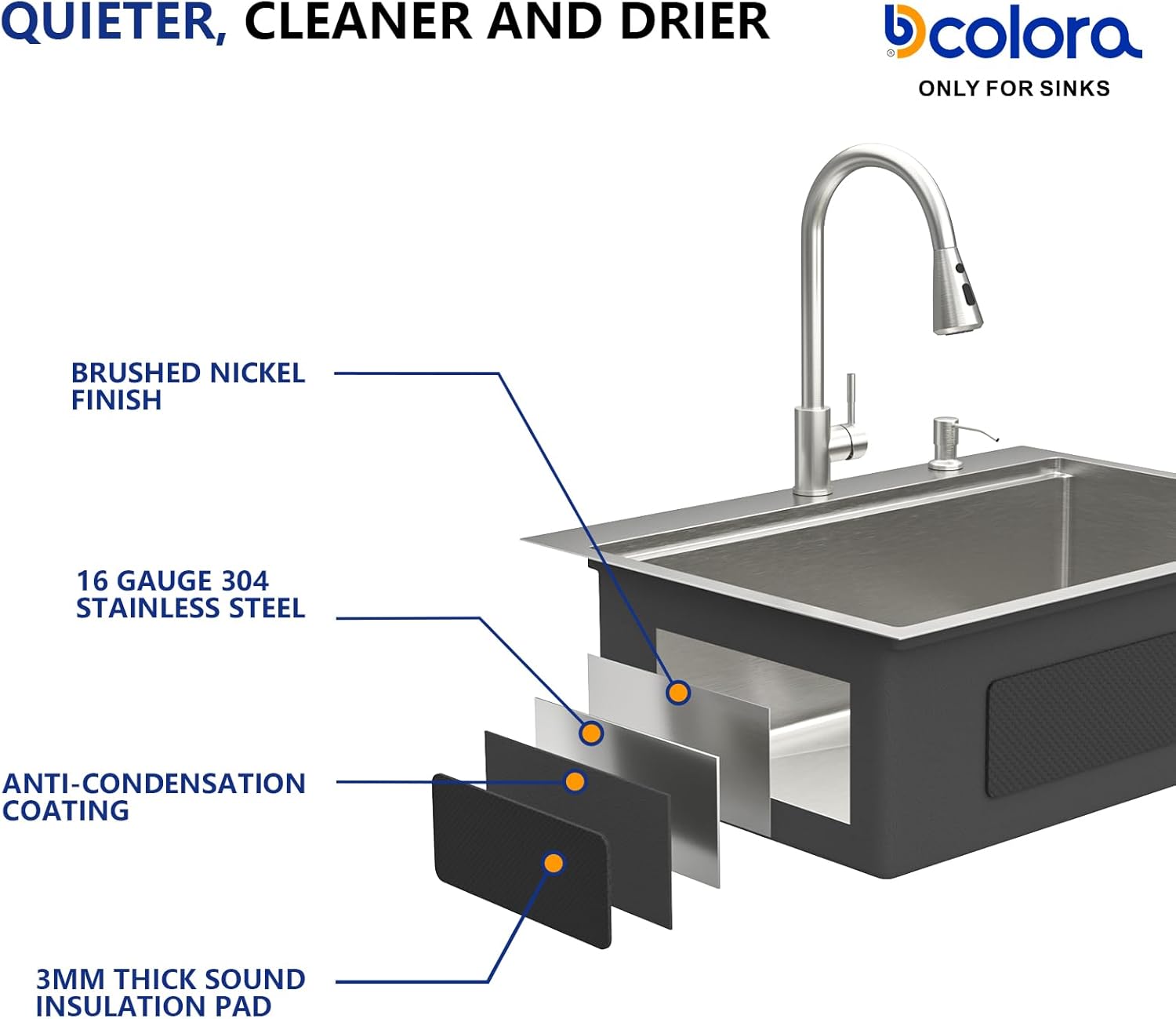 Dcolora 30 In. Drop In Kitchen Sink With Faucet Topmount Single Bowl Sink Workstation Stainless Steel Overmount Basin 30"×22"×10", DC-SFDOE00125