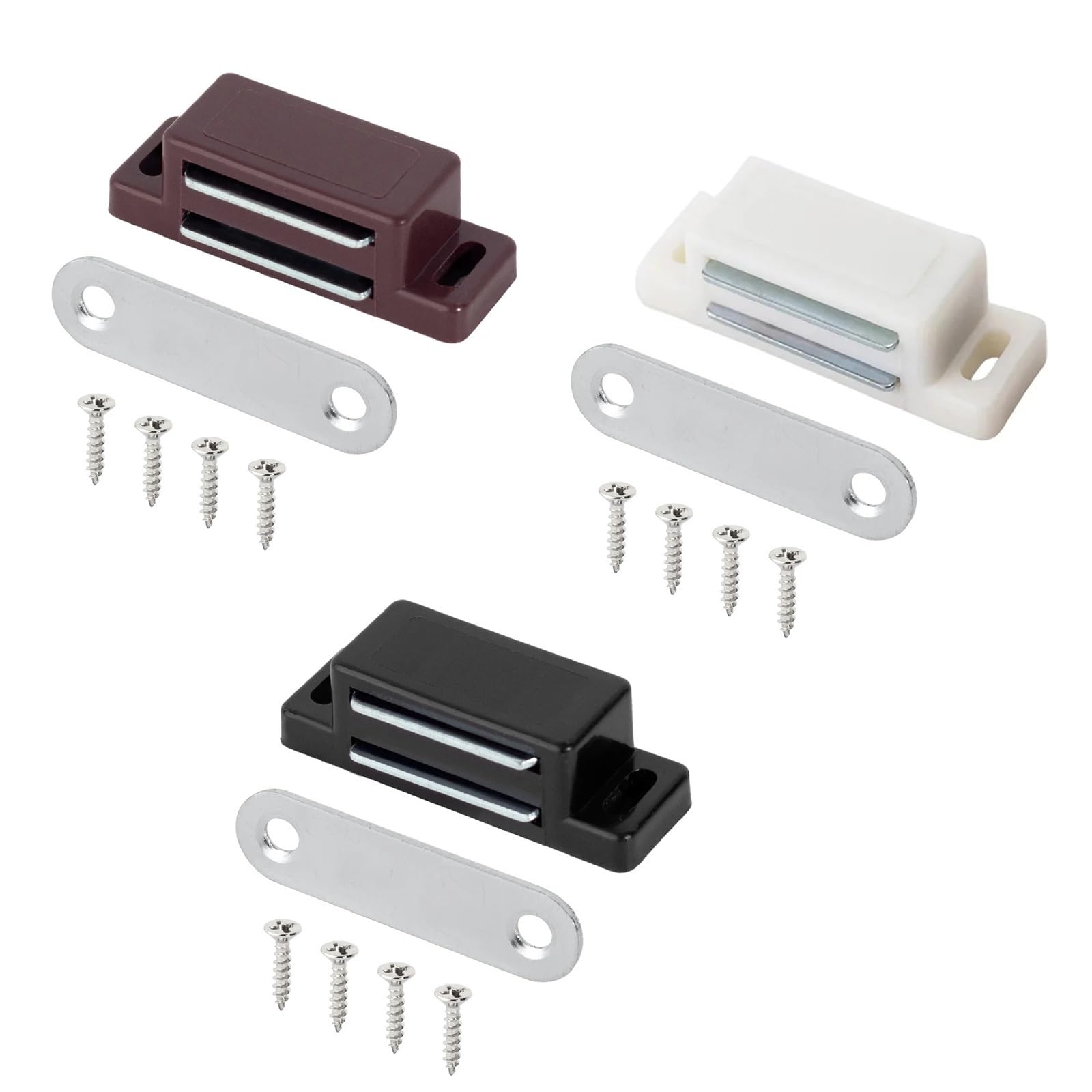 Sxolcoufoh 5407B Black 4Pcs Magnetic Cabinet Door Latch Closures White Plastic Magnet Catch 1Pcs(5407B Black 4Pcs)
