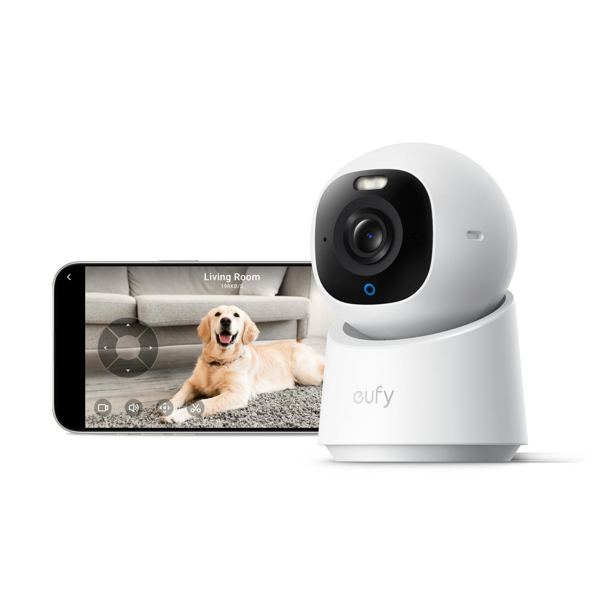Nanny/Baby Camera, Pan&Tilt, AI Tracking, AI Detection, 24/7 Recording, Color Night Vision, Two-Way Audio, Works with HomeKit eufy Security 4K Indoor Camera E30, No Subscription, Work as Pet Camera
