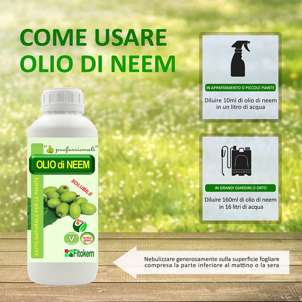 Fitokem Olio di Neem BIOLOGICO 1lt + Sapone Molle di potassio 1lt + Zoram-L 1lt - SNZ
