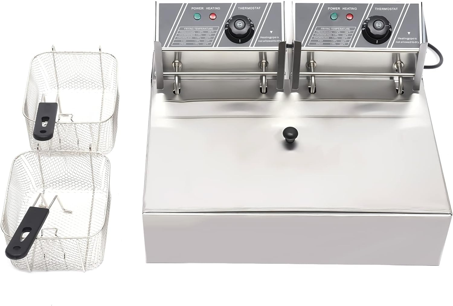 Friggitrice elettrica commerciale, 5,5 l/6 l/12 l, friggitrice professionale, con zone fredde, in acciaio inox, 220 V, per ristoranti rapidi, snack bar, patatine fritte, 12 l