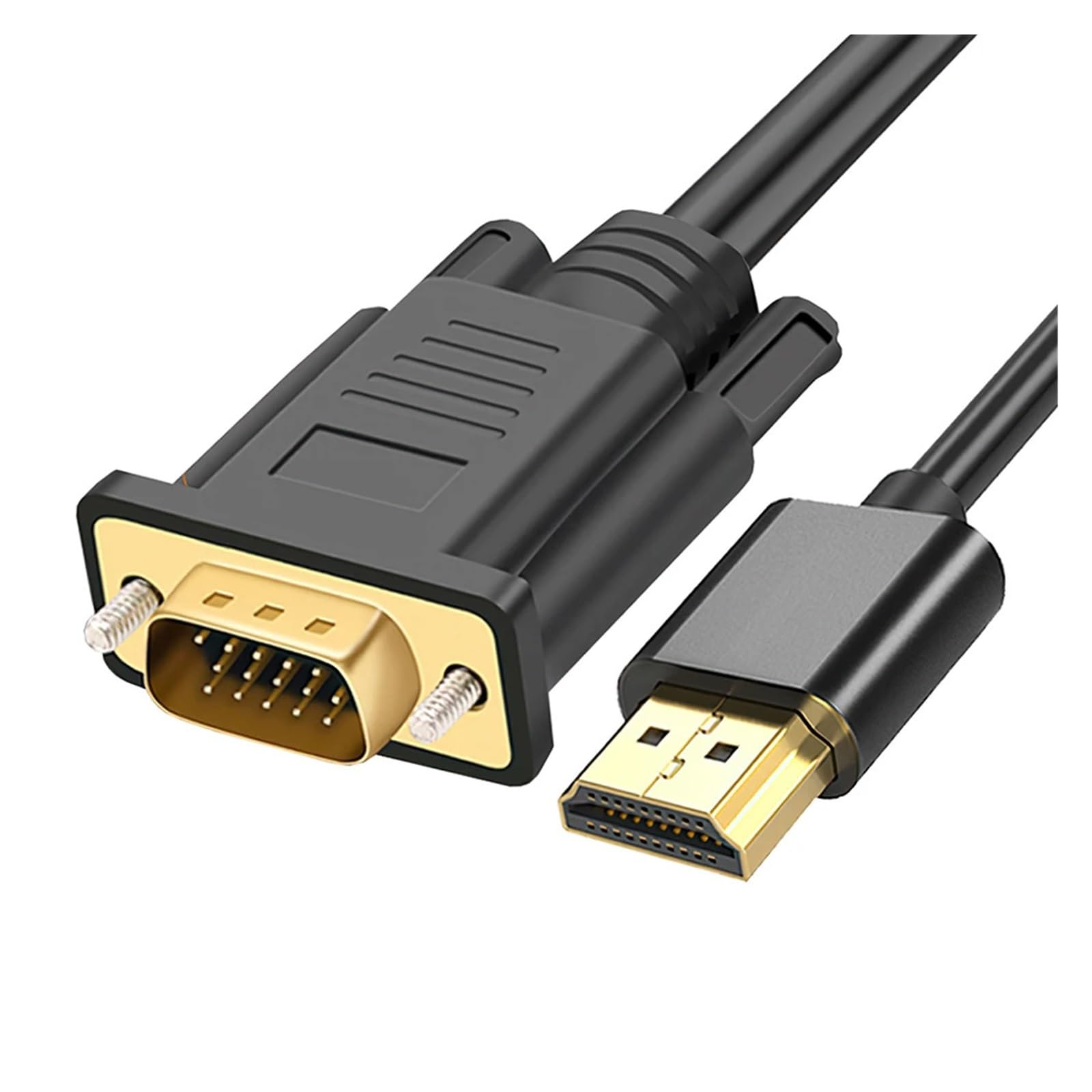 Konwerter wejścia HDMI na wyjście VGA pozłacana wtyczka kabel adaptera 1080P do laptopa PC PS4 PS5 przełącznik TV, pudełko długi przewód wideo(10m)