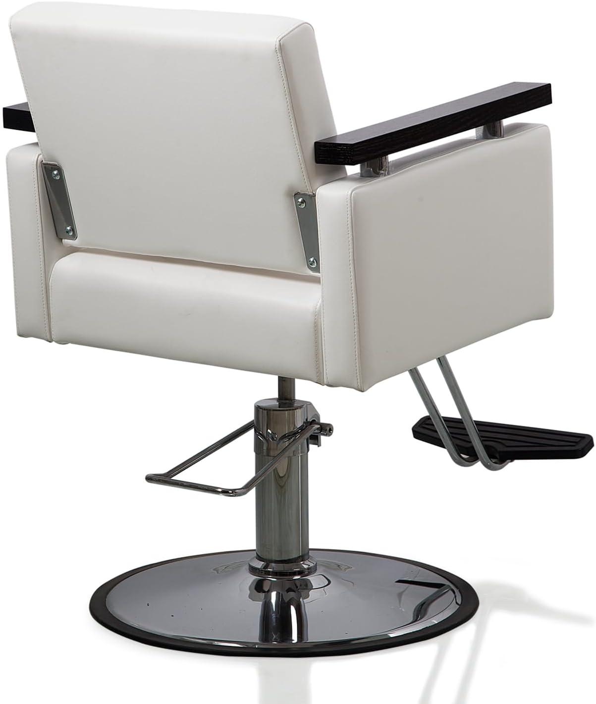 Salon Chair for Hair Stylist, Stylist Chair with Heavy Duty Hydraulic Pump, 360 Degrees Rolling Swivel Spa Beauty Equipment for Hair Stylist (Americana, White(Round Base))