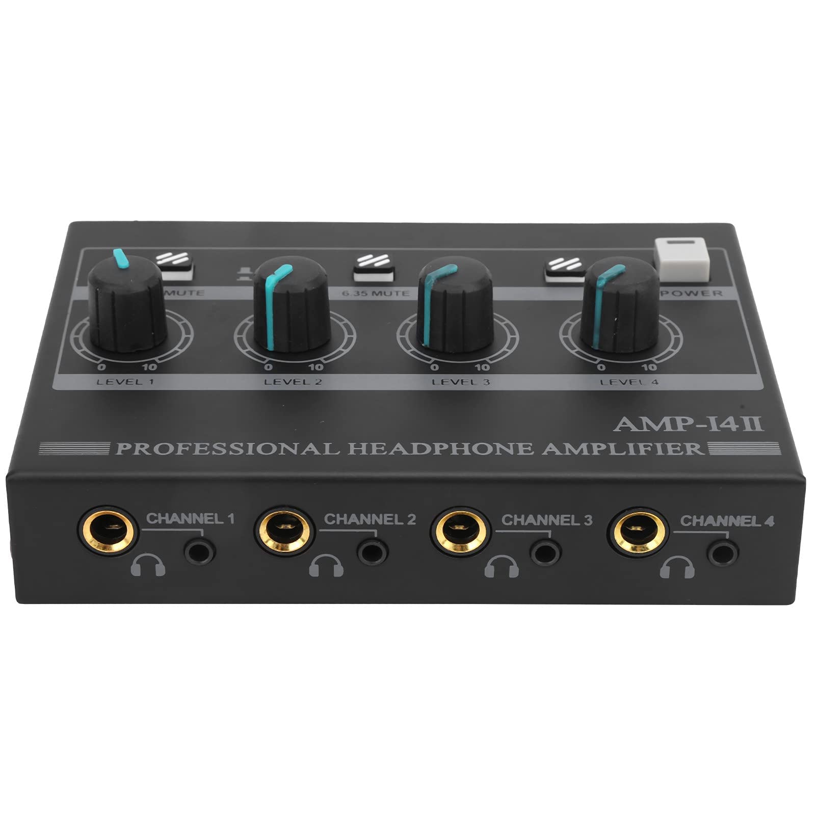 Amplificatore per Cuffie 4 Canali Splitter Amp Monitor 100‑240 V Mono/stereo Set AMP‑i4Ⅱ con Tappetino Antiscivolo Sul Fondo(EU Plug)