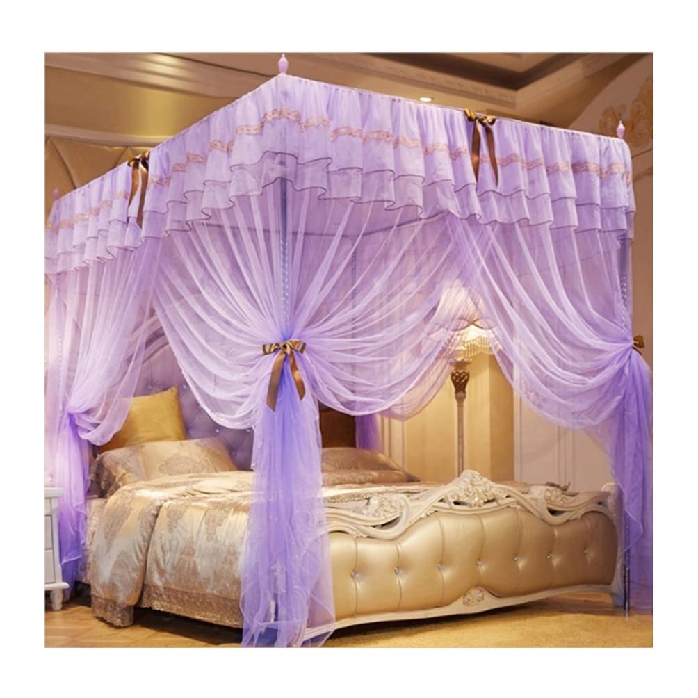 Moustiquaire à baldaquin en dentelle violette de qualité supérieure
