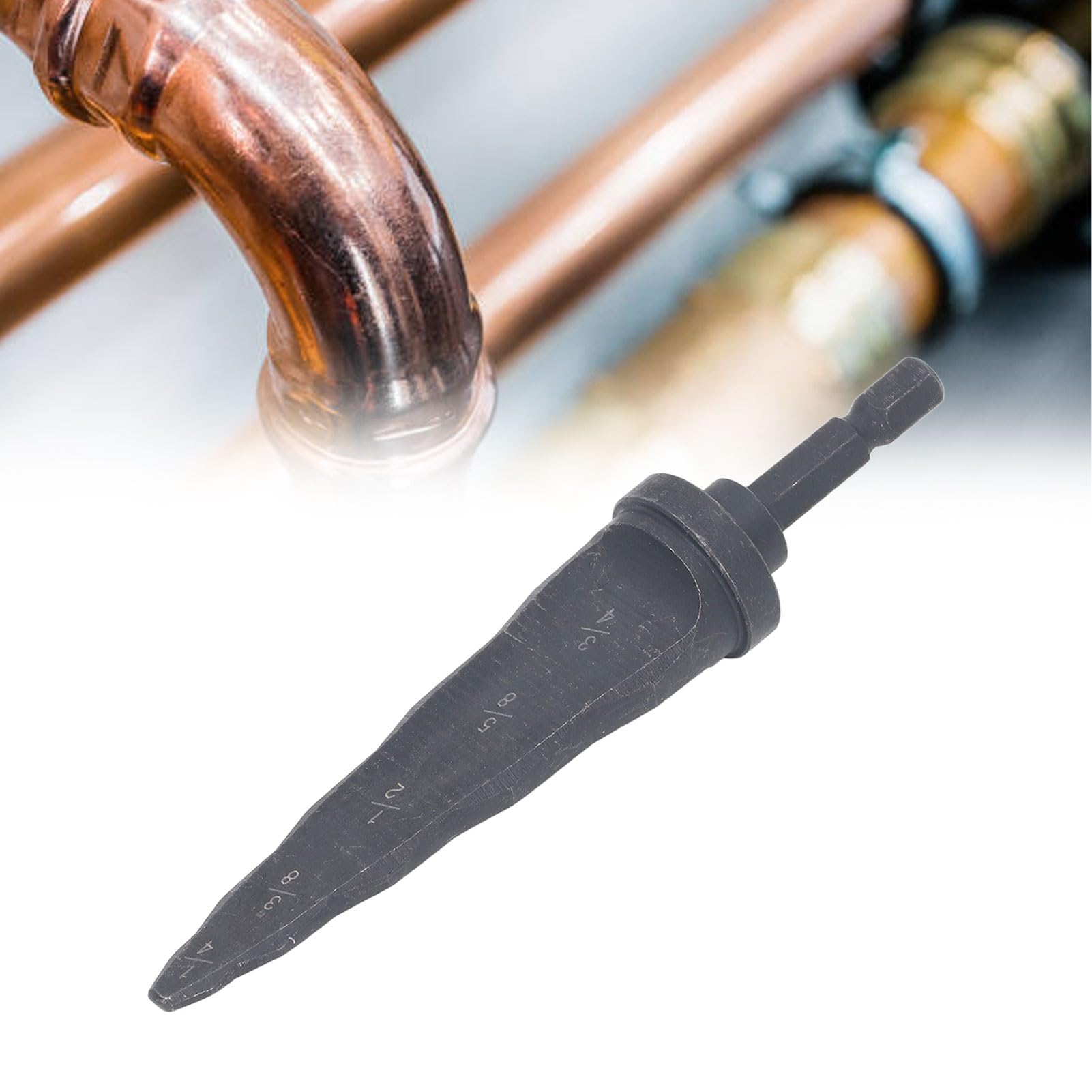 BORDSTRACT 5 in 1 Pipe Swaging Bit, Carbon Steel 1/4 3/8 1/2 5/8 3/4 Tube Expander Swaging Drill Bit for Various Drilling