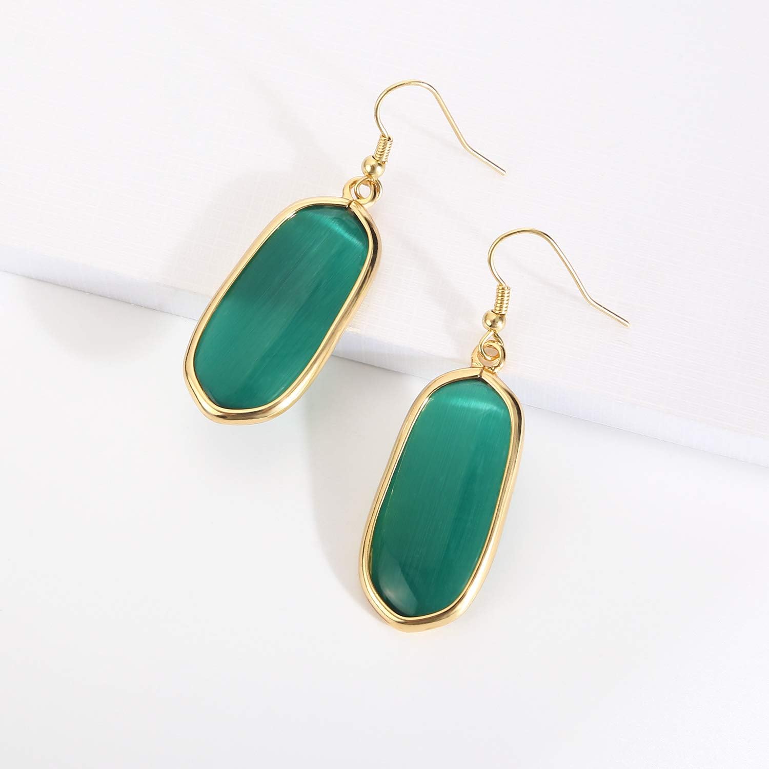 Natural Crystal Healing Stone Drop Dangle Earrings for Women - Image 3