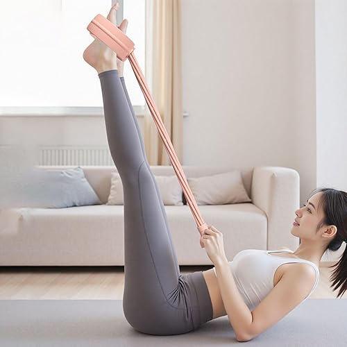 Miniatura 2 de Pedal Resistance Band, 6-Tube Elastic Fitness Trainer, 60x29cm, Home Workout Equipment, Pilates Exercise Band, Non-Slip Foam Handle, for Yoga