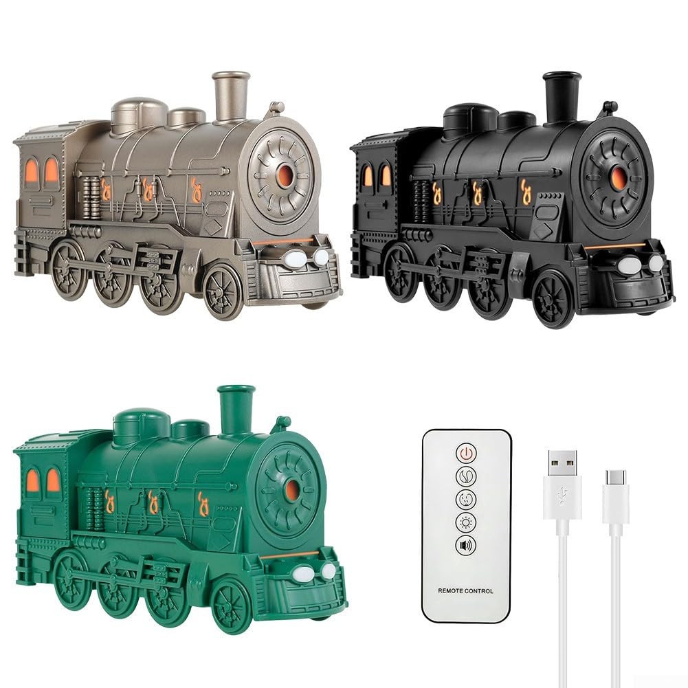 Diffuseur Huiles Essentielles Train à Vapeur - 300 Ml, 7 Couleurs LED, Télécommande, Silencieux - Humidificateur D'air