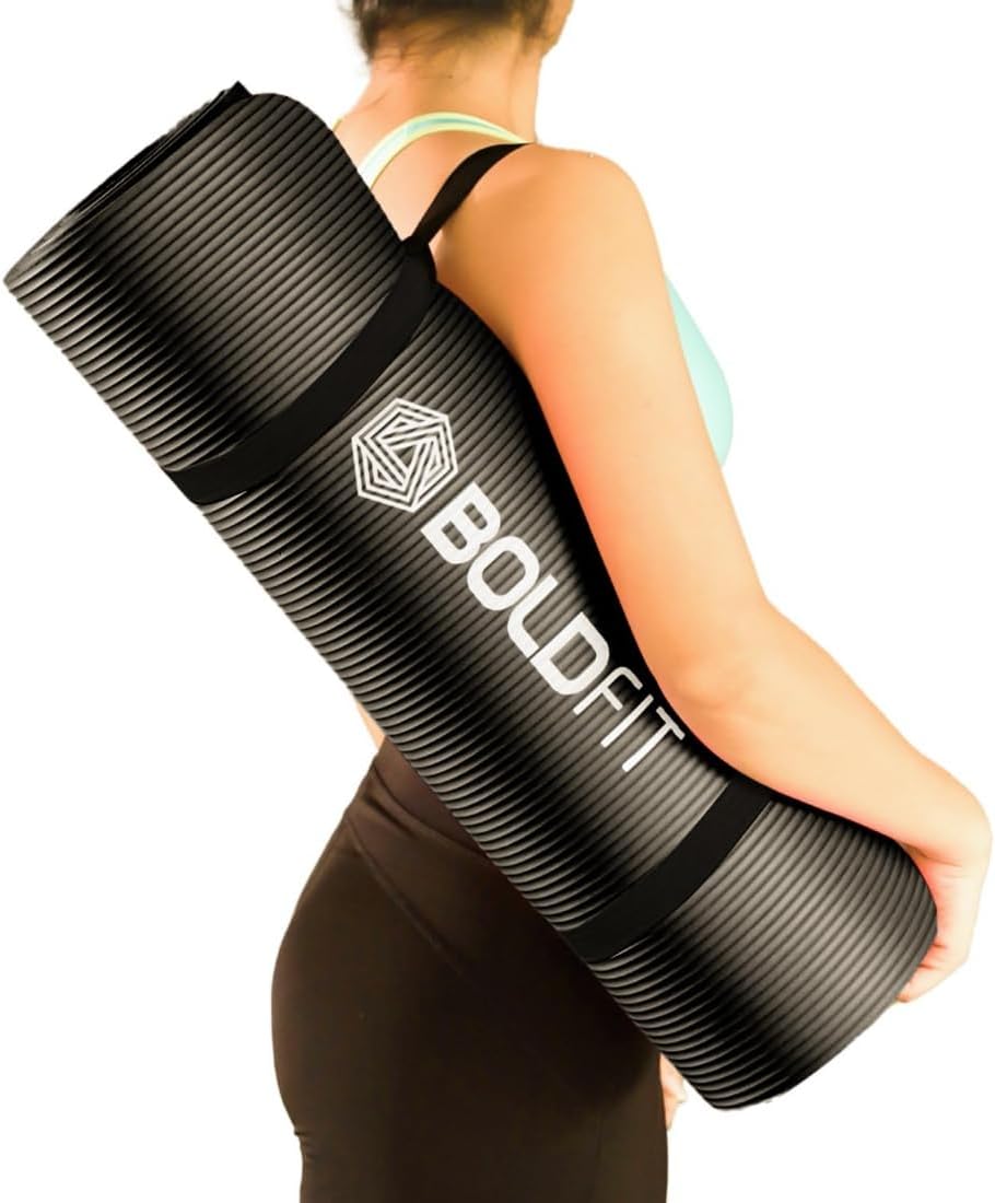 Boldfit Yoga Mats for Women and Men NBR Material with Carrying Strap, Extra Thick Exercise Mats for Workout Yoga Mat for Women for Workout, Yoga, Fitness, Exercise Mat Anti Slip Yoga Mats