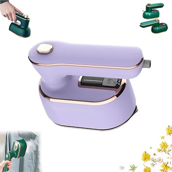 hwqsad Portable Mini Ironing Machine, Rotary Garment Iron, Rotary Ironing Machine, Cordless Steamer for Clothes Rechargeable, Portable Handheld Garment Mini Electric Iron Purple