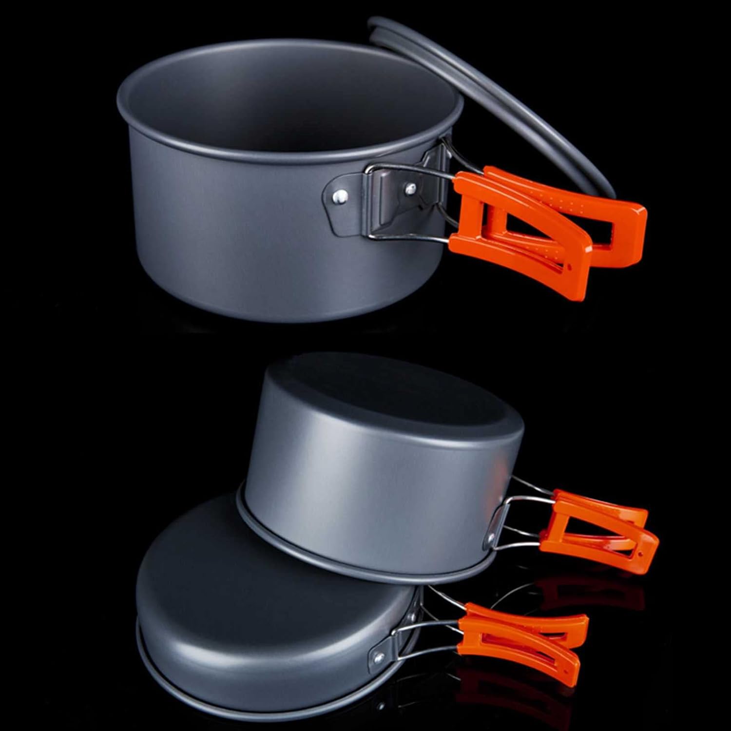 Camping Outdoor Aluminum Alloy Cookware Frying Pan Soup Kettle Handle Foldable Suitable for 2-3 People 4-5 People