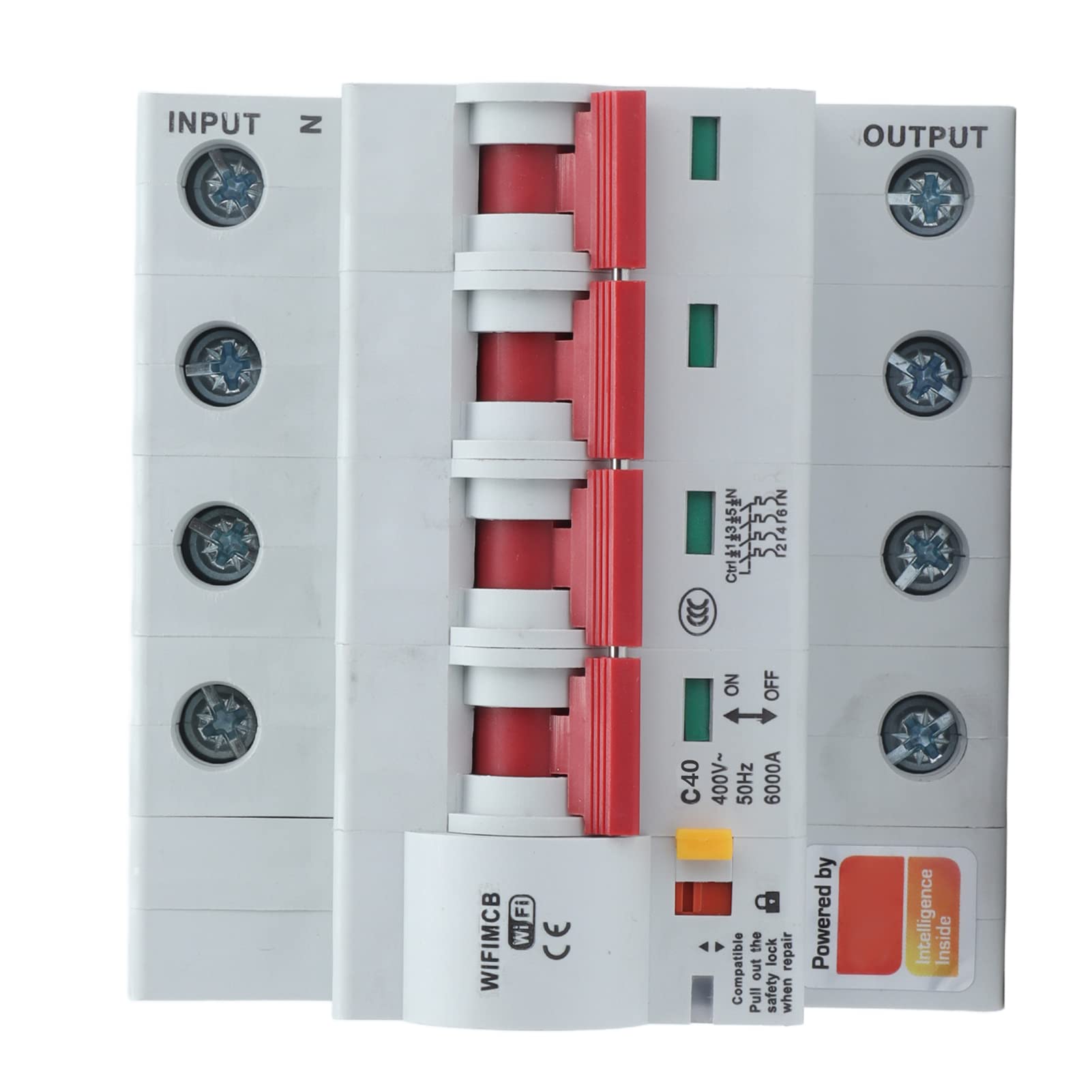 Disyuntor, WiFi 4P Interruptor Remoto AC 400V con Cerradura de Seguridad para el Hogar (40A)