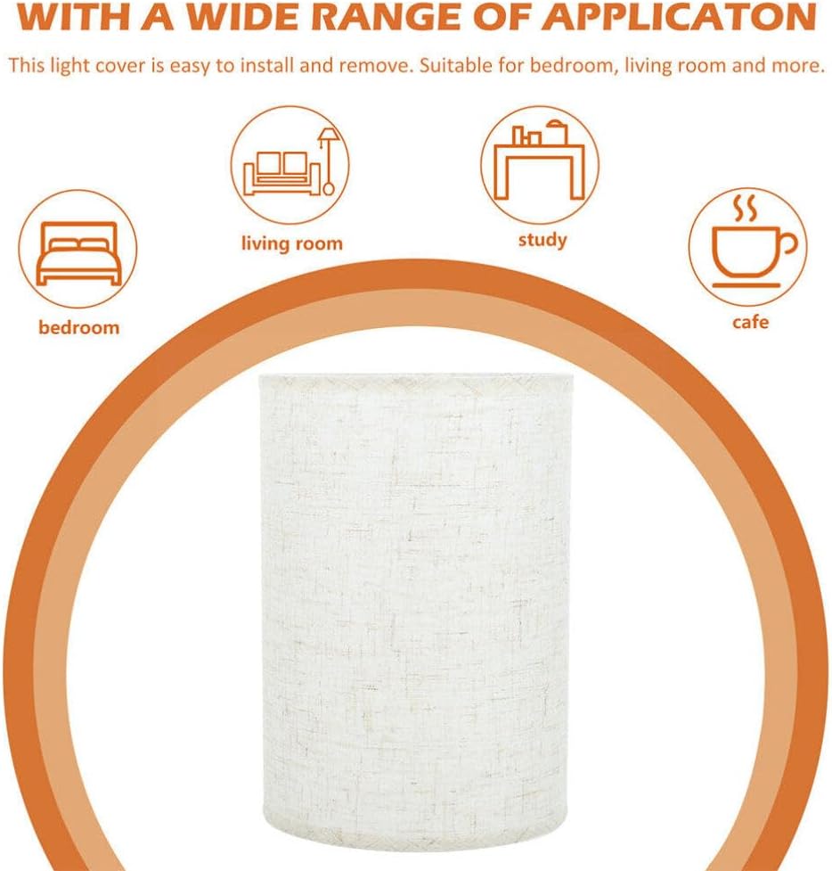 2pcs Vintage Small Lampshade Light Socket Linen Fabric Floor Lamp Shade for Indoor Use Drum Style Light Cover Eye-caring Design for Home Decor