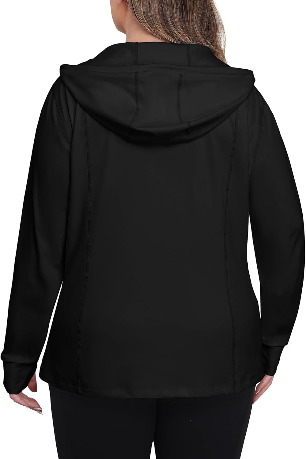 FOREYOND Plus Size Workout Jacket for Women Full Zip Up Lightweight Athletic Jackets Running Gym Yoga with Thumb Holes - Image 2