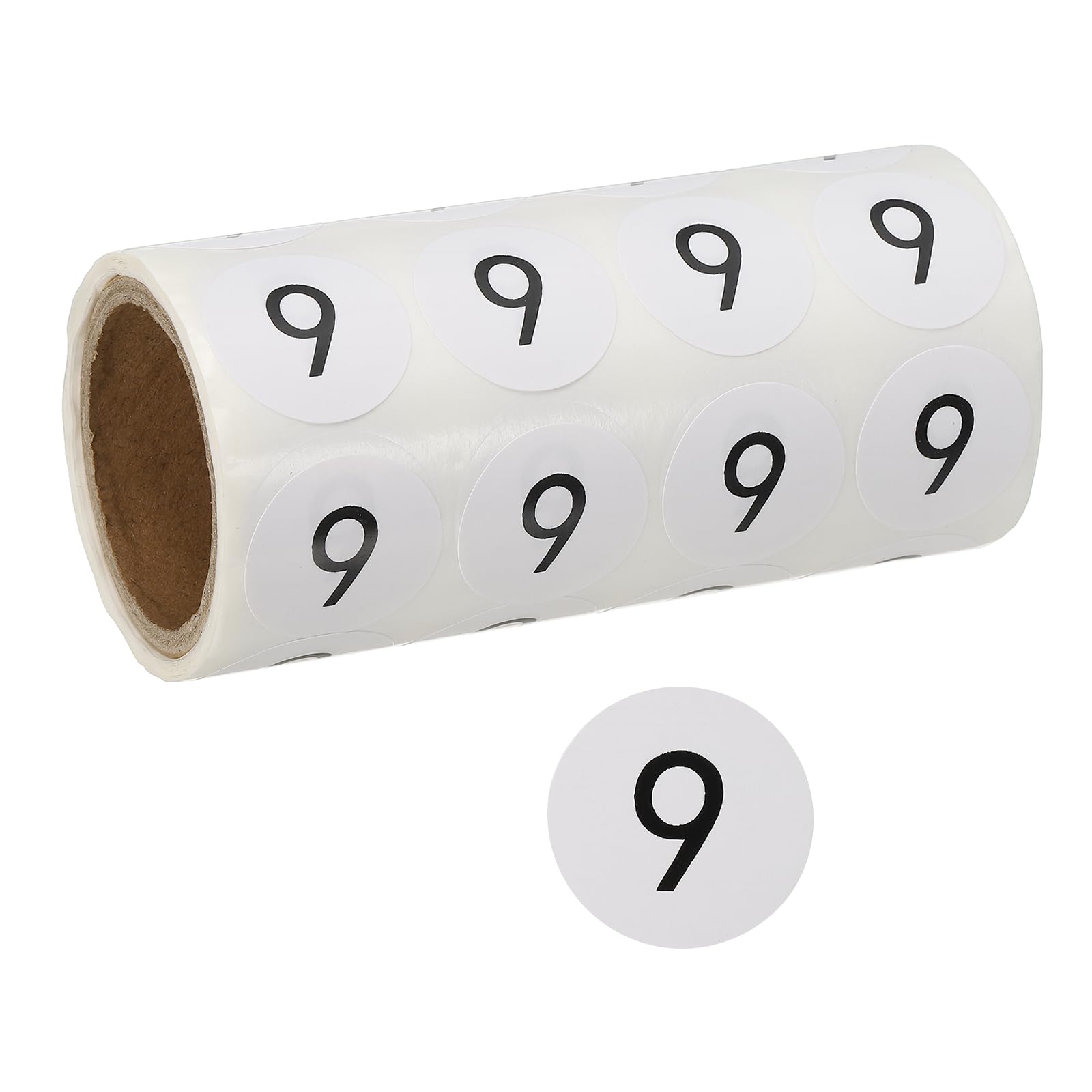 PATIKIL 1 Inch Number Stickers, Number 9 Sticker Numbers Labels Round Small Vinyl Self Adhesive Label Circle Decals 500 Pcs 1 Roll for Photo Album Poster Table, Black