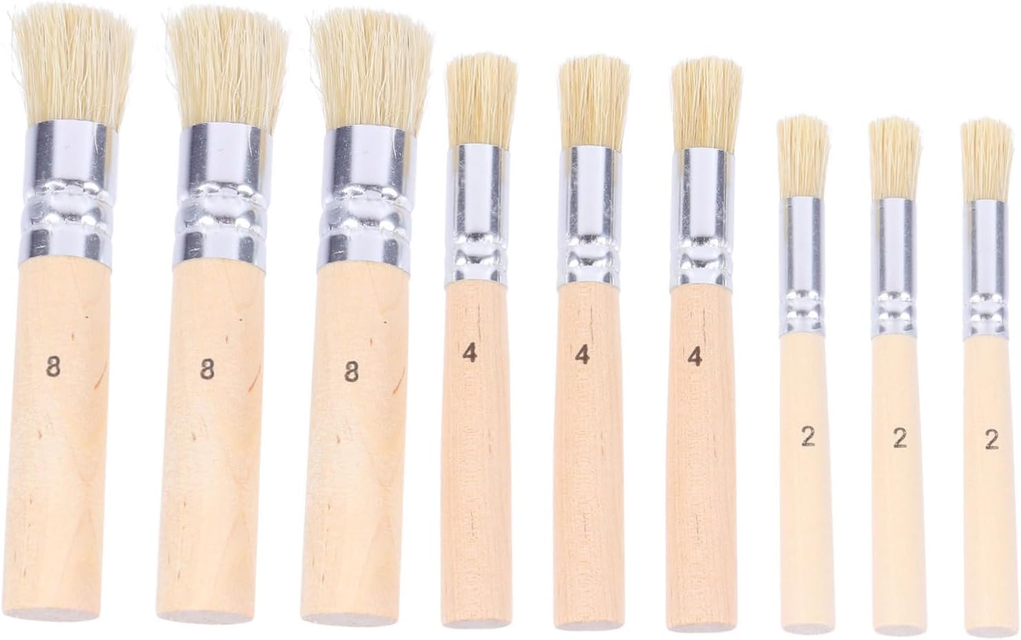 Gadpiparty 3set Wooden Template Brush Paint Set Natural Bristle Stencil Brush for Oil Watercolor Painting for Crafts DIY Projects