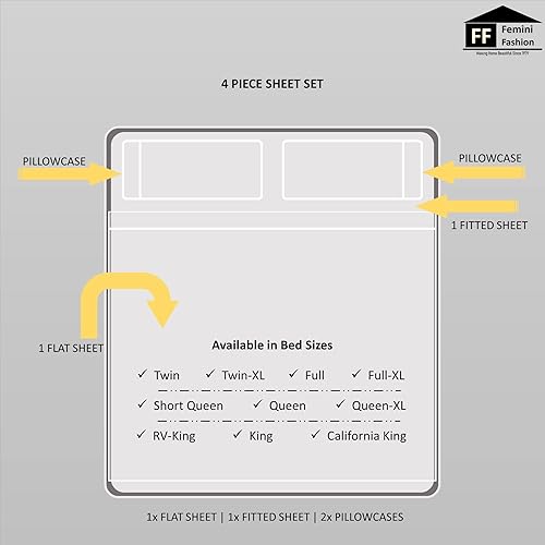 Miniatura 5 de Juego de sábanas de 1000 hilos 100% algodón egipcio peinado de fibras largas, 4 piezas, tejido satén suave y sedoso para colchones de hasta 18