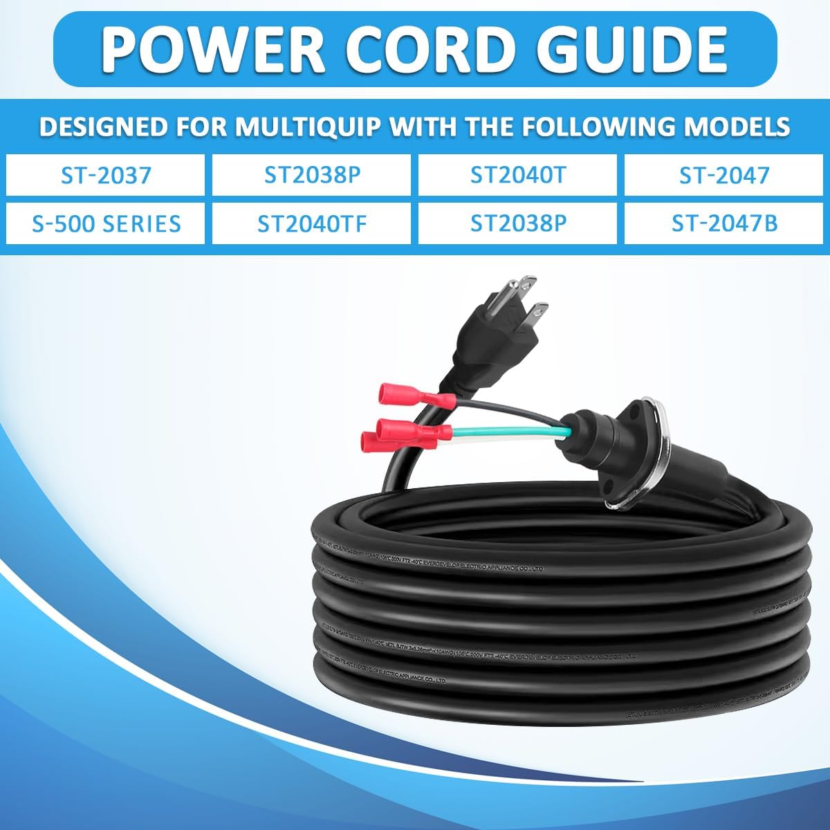 0201503UL120 Submersible Pump Power Cord 8M for Multiquip ST.1503A S500Ul Pumps Submersible Cord Gland