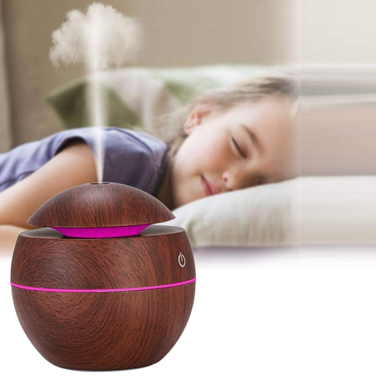 Wooden Humidifiers Mini USB Air Freshener Oil Diffuser Aroma for Home Car Office Babies Office Spa Yoga with Wood Grain Design Aroma-image-47