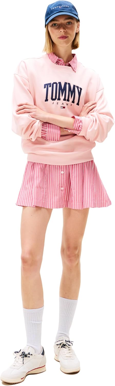 Tommy Jeans womens Medium Weight Pullover Crewneck With Printed Logo - Image 3