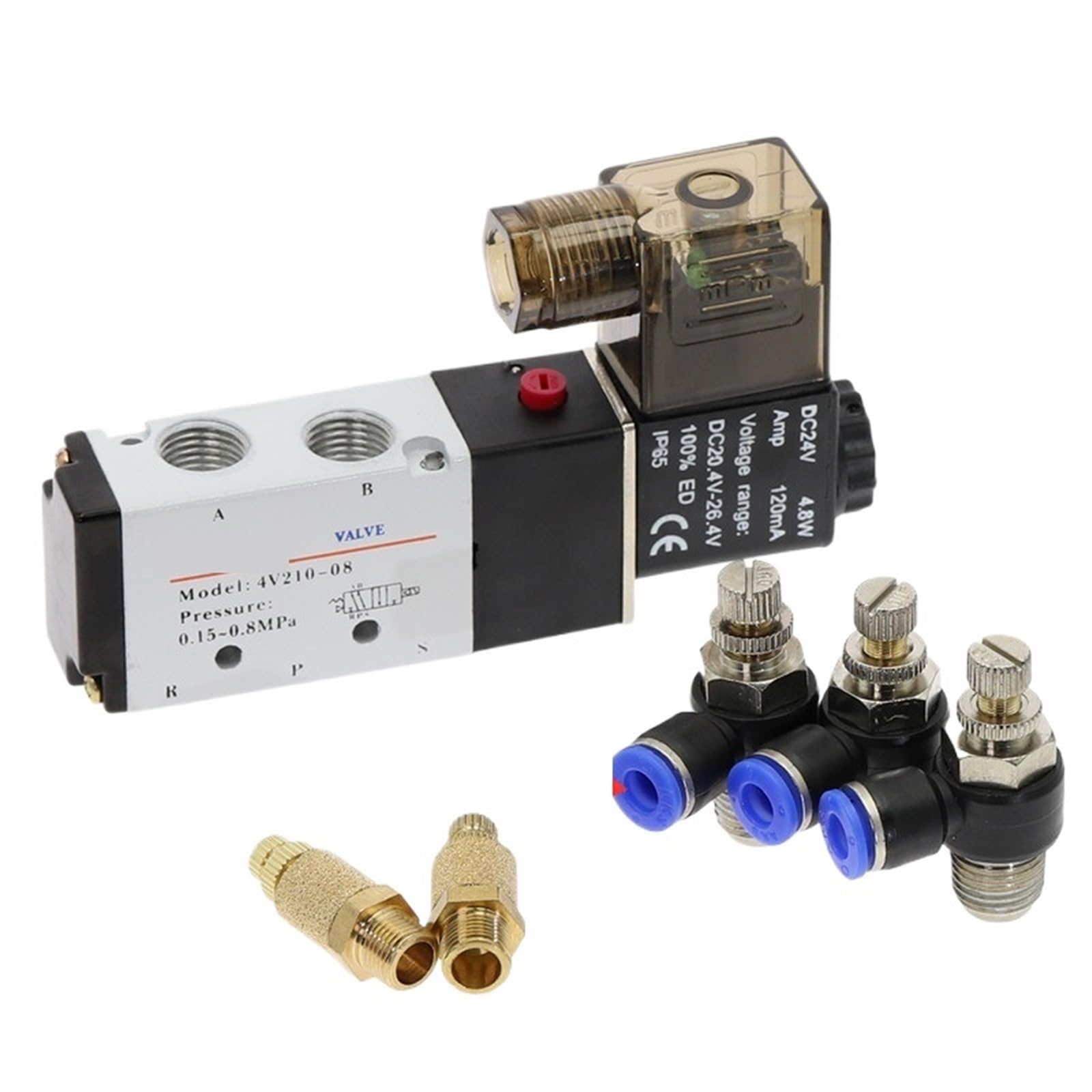 Électrovanne magnétique 220V pour distribution pneumatique 5 voies 2 positions