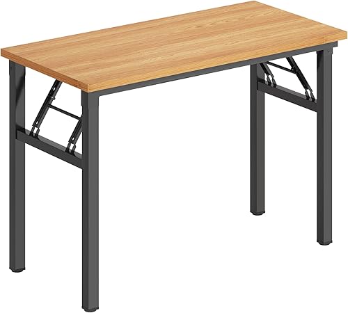 Miniatura 118 de DlandHome Escritorio plegable pequeño de 31.5 pulgadas, escritorio de computadora para oficina en casa, mesa plegable para espacios pequeños, no
