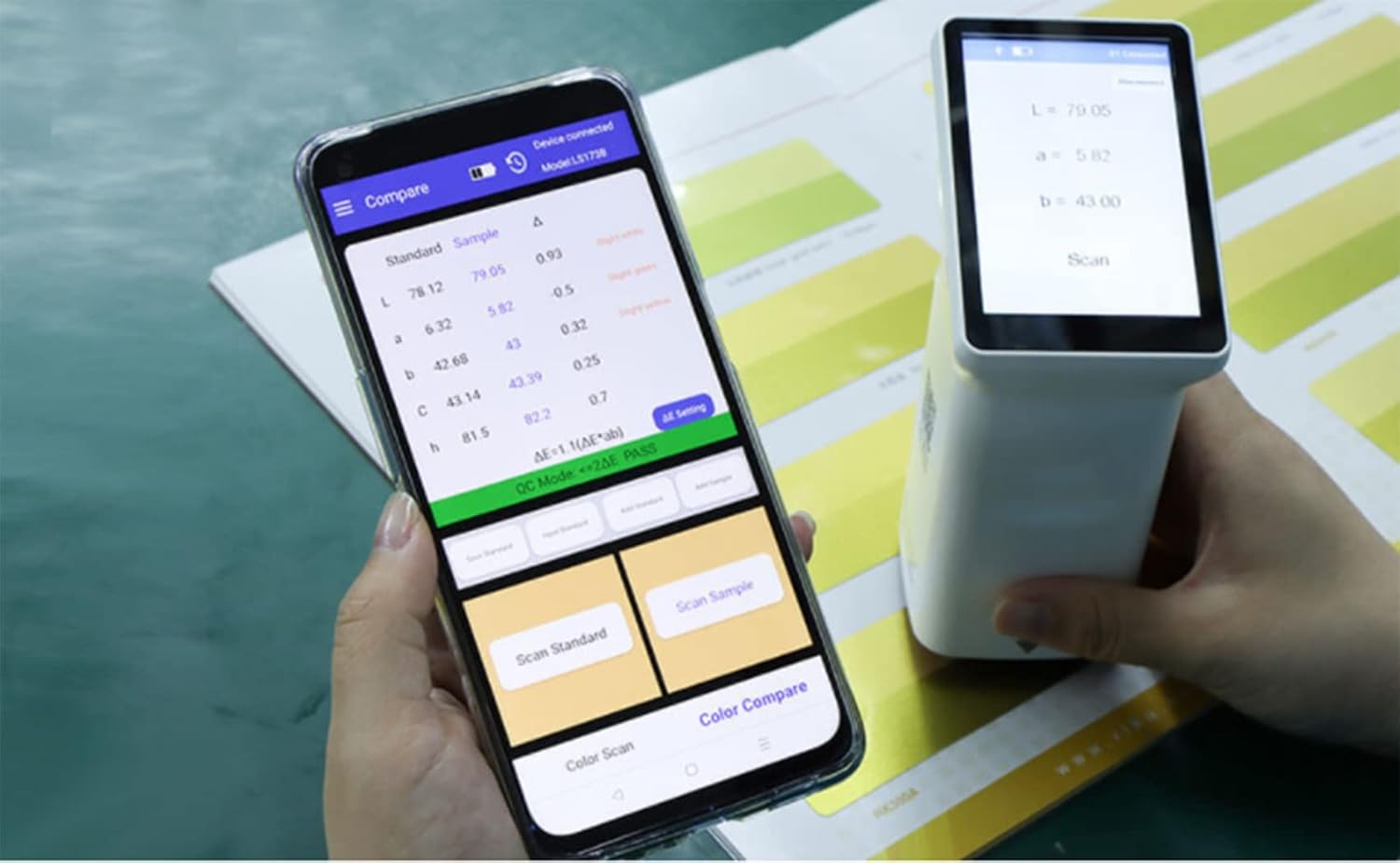 Touch Screen Colorimeter Color Meter Tester with 3.5 inch IPS Color Touch Screen 8mm Aperture for Coating Ceramic Plastic Paint Metal Processing Stone Color Measurement