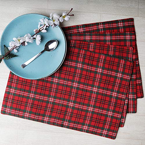 DG-Collections-Cotton-Placemats-Set-of-4-Double-Sided-Placemats-13-X-19-Inch-Red-Green-Plaid-Perfect-for-Thanks-Giving-Christmas-Spring-Summer-Holidays-Christmas-and-for-Everyday-Use DG Collections Cotton Placemats Set of 4 Double Sided Placemats 13 X 19 Inch Red Green Plaid Perfect for Thanks Giving Christmas Spring Summer Holidays Christmas and for Everyday Use