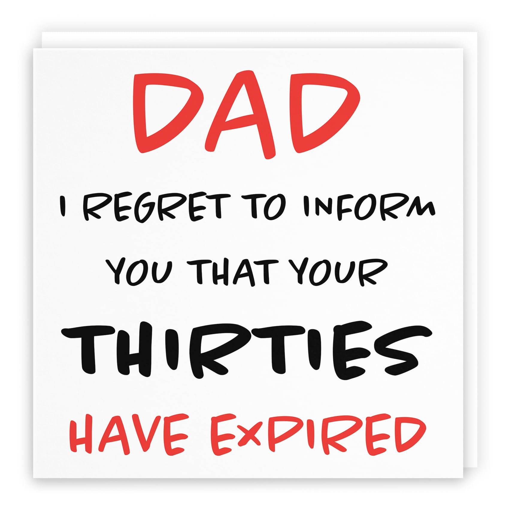 Hunts England - Large Dad 40th Funny Birthday Card - Large Size - Dad - I Regret To Inform You That Your Thirties Have Expired - Retro Collection - Large - 210 x 210 mm - Age 40 โ image 1