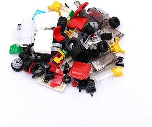 Miniatura 2 de Juego de ruedas, neumáticos y ejes, bloques de construcción compatibles con las principales marcas – Volantes, parabrisas y piezas de chasis de