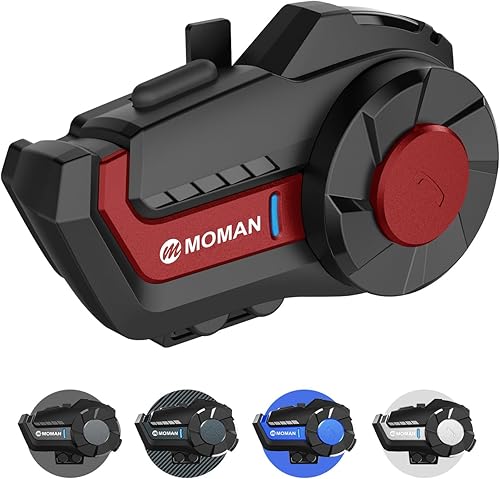 Moman Auriculares para casco de motocicleta, H2Pro 1 unidad Casco inalámbrico Comunicación Asistente de voz Compartir FM IP65 impermeable DSP y CVC